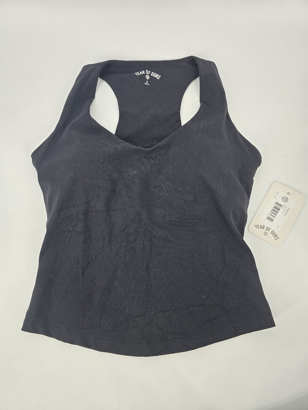 Year of Ours Slope Tank Black Racerback with Cups Size S NEW
